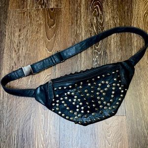 FAUX LEATHER STUDDED FANNY PACK